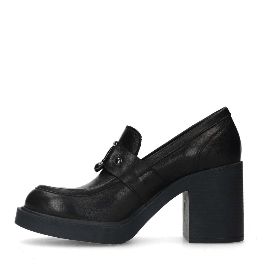 Sacha Loafers With Platform Sole And Buckle - Black