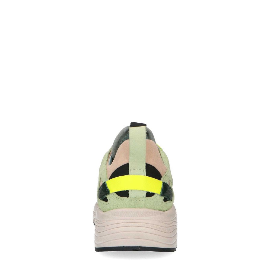 Sacha Suede Dad Shoes With Multicolor Details - Beige