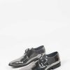 Sacha Shiny Metallic Buckle Shoes - Silver