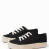 Sacha Canvas Sneakers With Rope Sole - Dark Blue