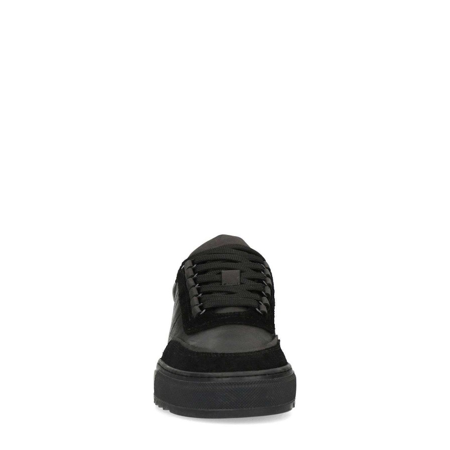 Sacha Leather Sneakers With Suede Details - Black