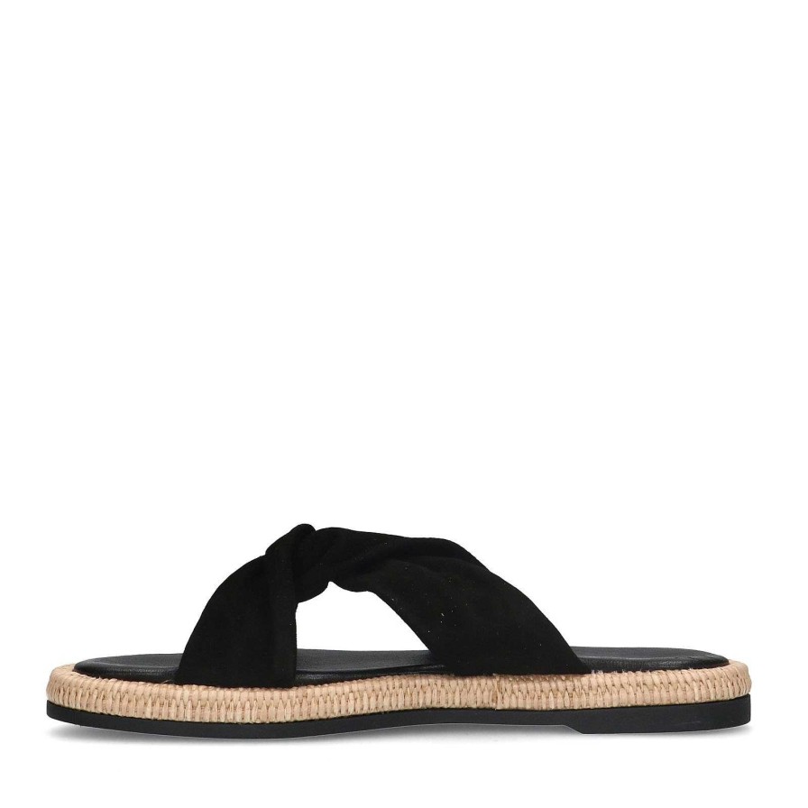 Sacha Suede Mules - Black