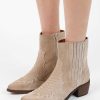 Sacha Suede Cowboy Boots - Beige