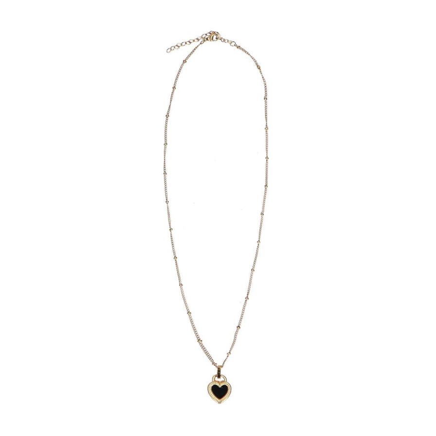 Sacha Necklace With Heart Pendant - Gold