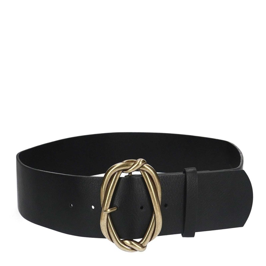 Sacha Wide Belt With Buckle - Black