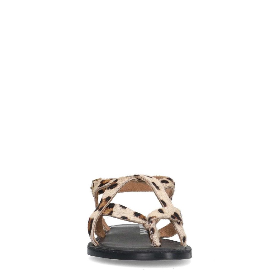 Sacha Leather Sandals With Leopard Print