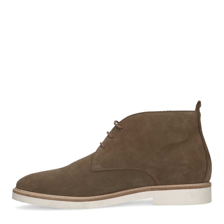 Sacha Suede Lace-Up Boots - Taupe