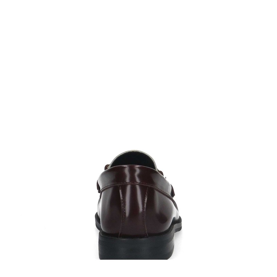 Sacha Leather Loafers With Chain - Brown