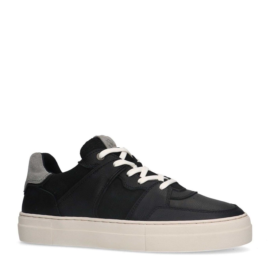 Sacha Leather Sneakers With Suede Details - Black