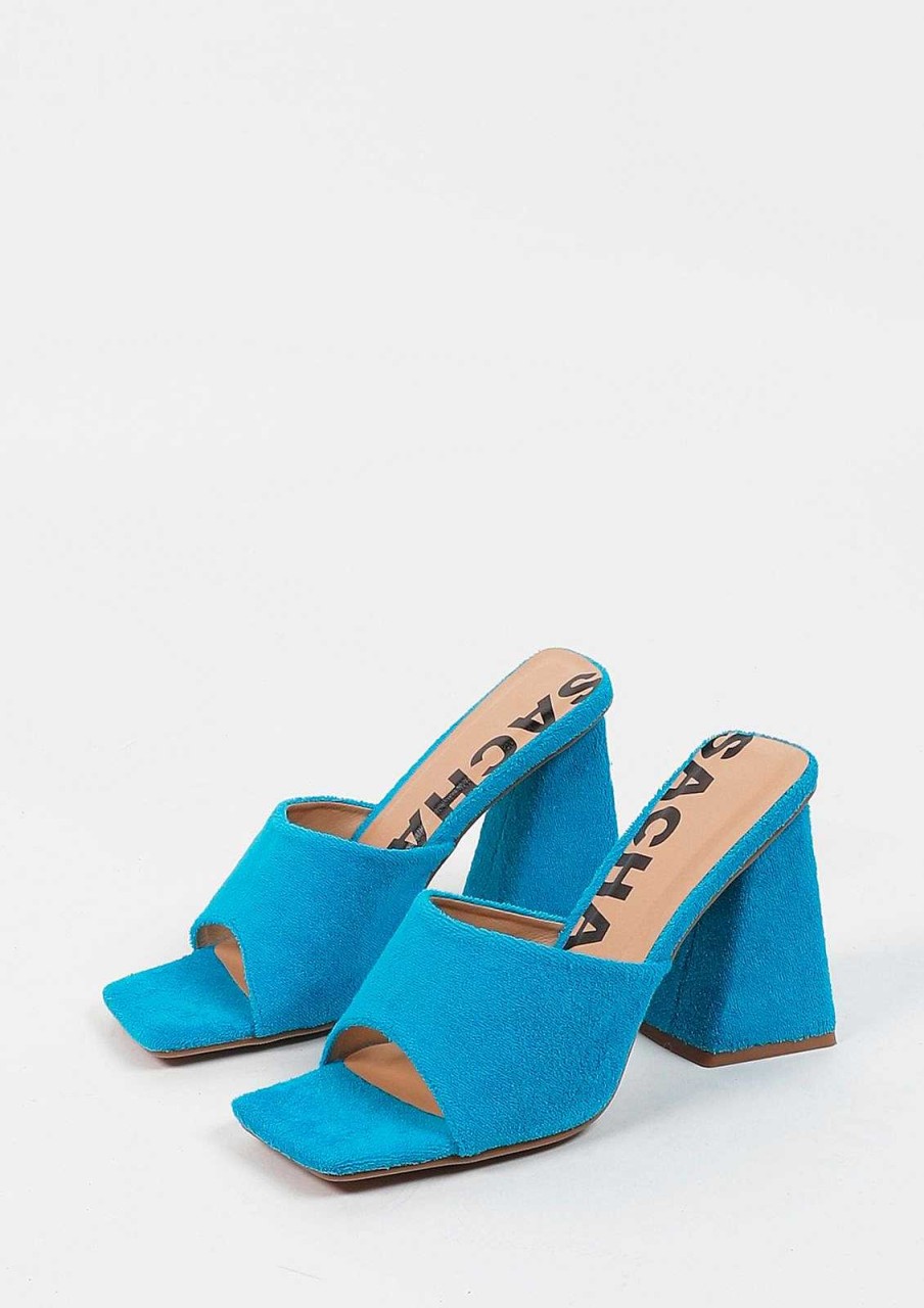 Sacha Heeled Mules - Blue