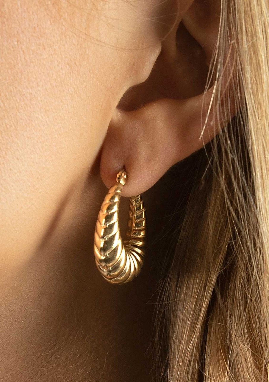 Sacha Twisted Hoop Earrings - Gold