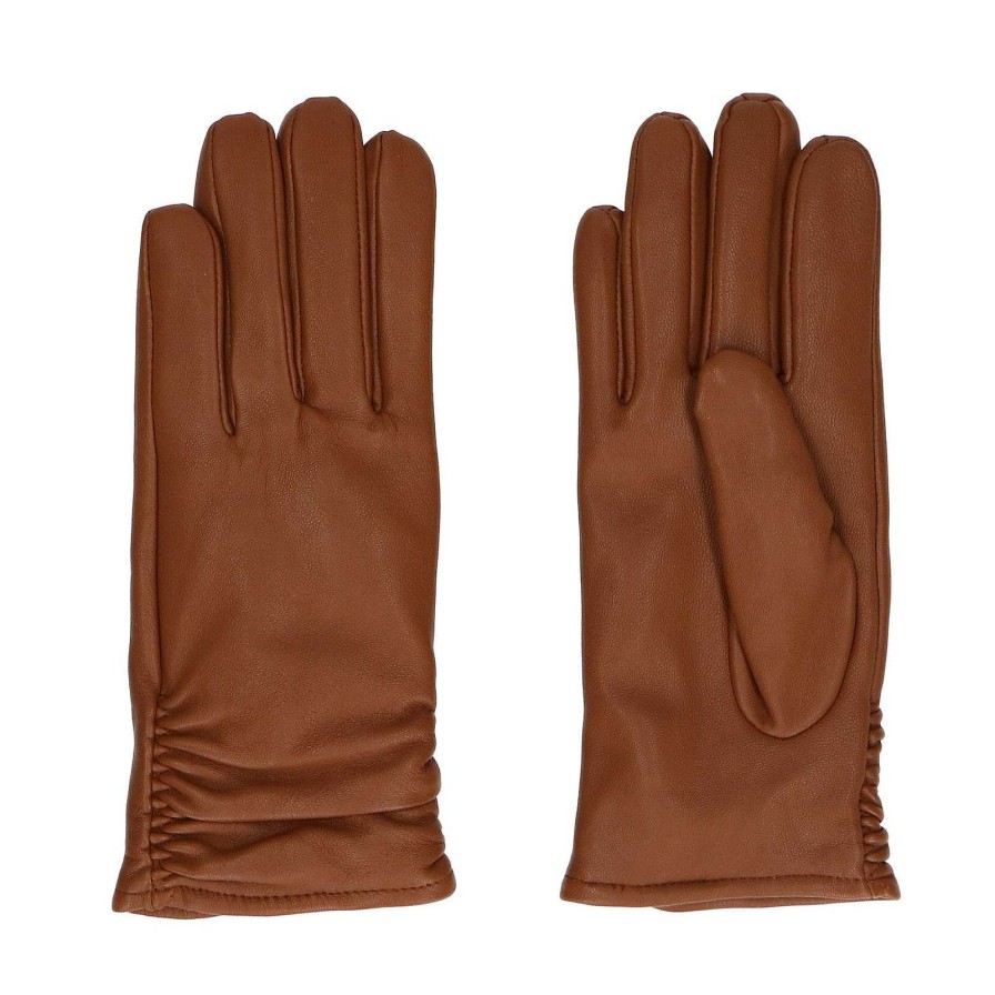 Sacha Leather Gloves - Brown