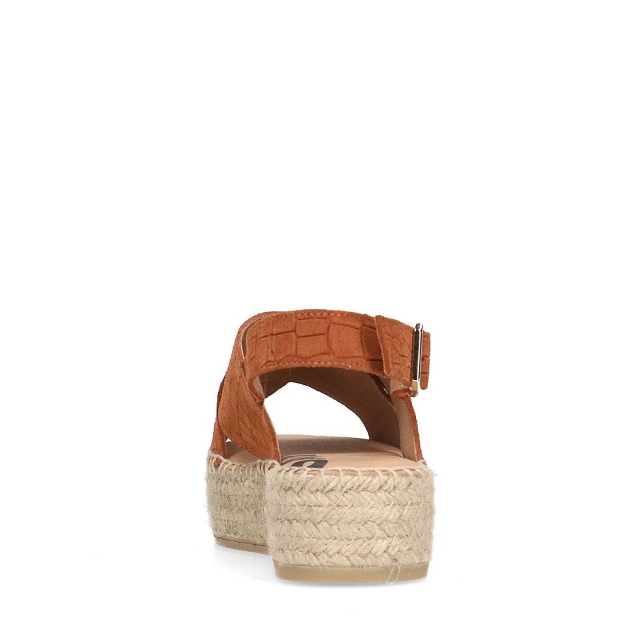 Sacha Suede Platform Sandals - Brown