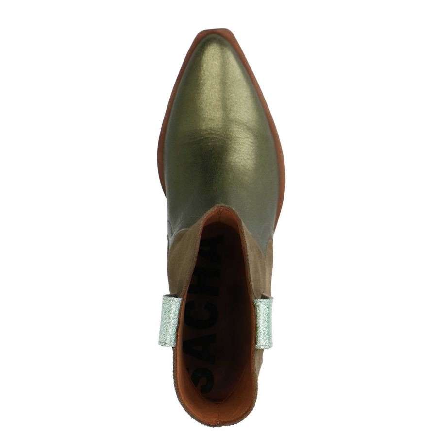 Sacha Suede Heeled Ankle Boots - Green