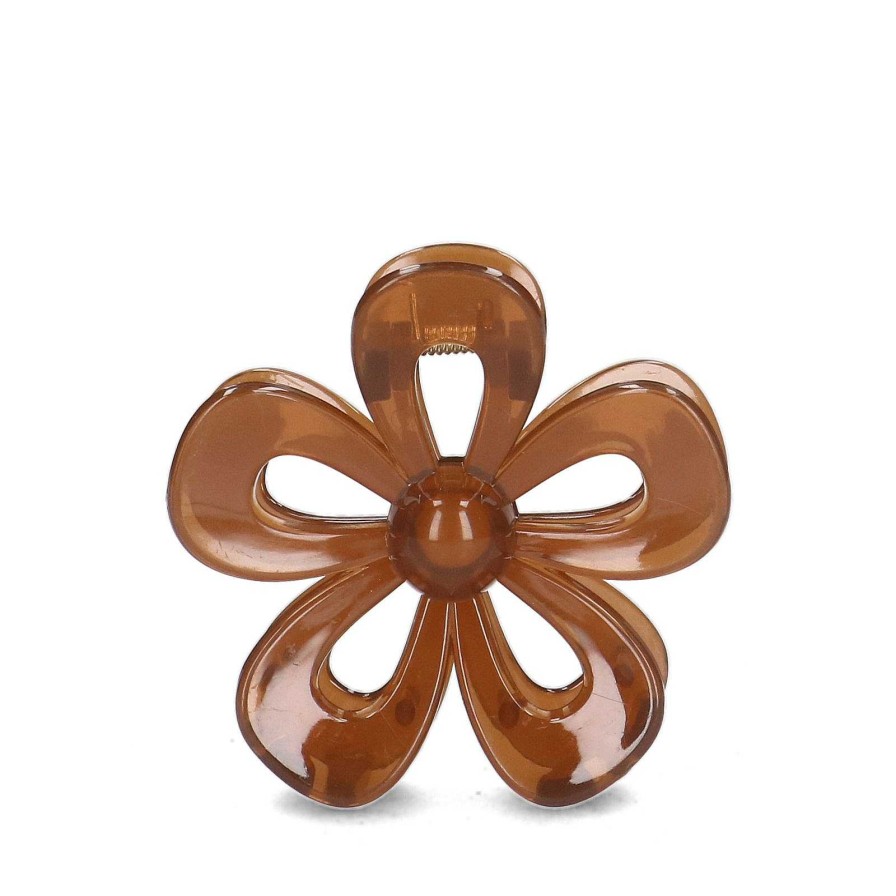 Sacha Flower Hair Clip - Brown