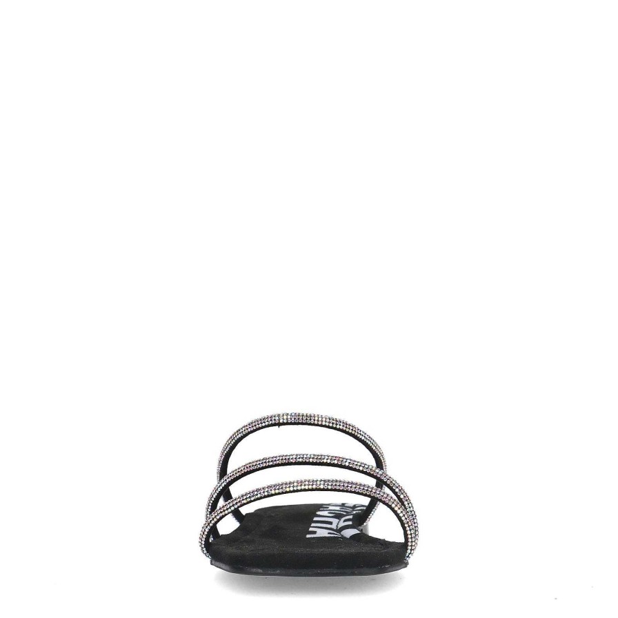 Sacha Sandals With Rhinestone Straps - Black