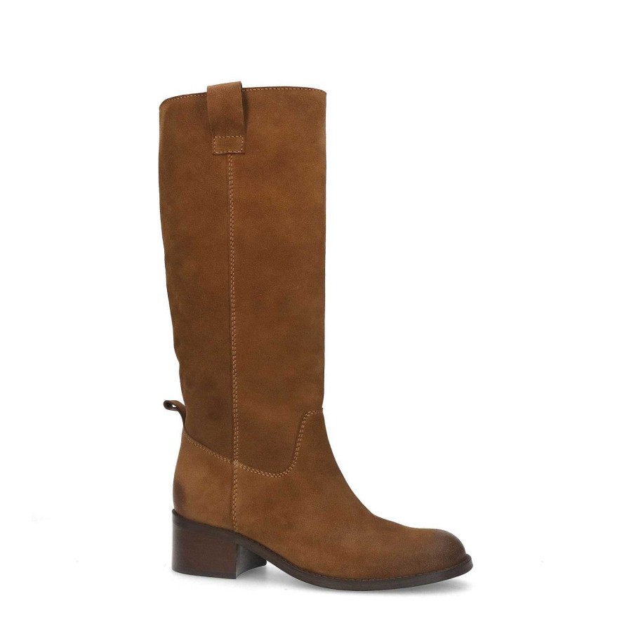 Sacha Suede High Heel Boots - Brown