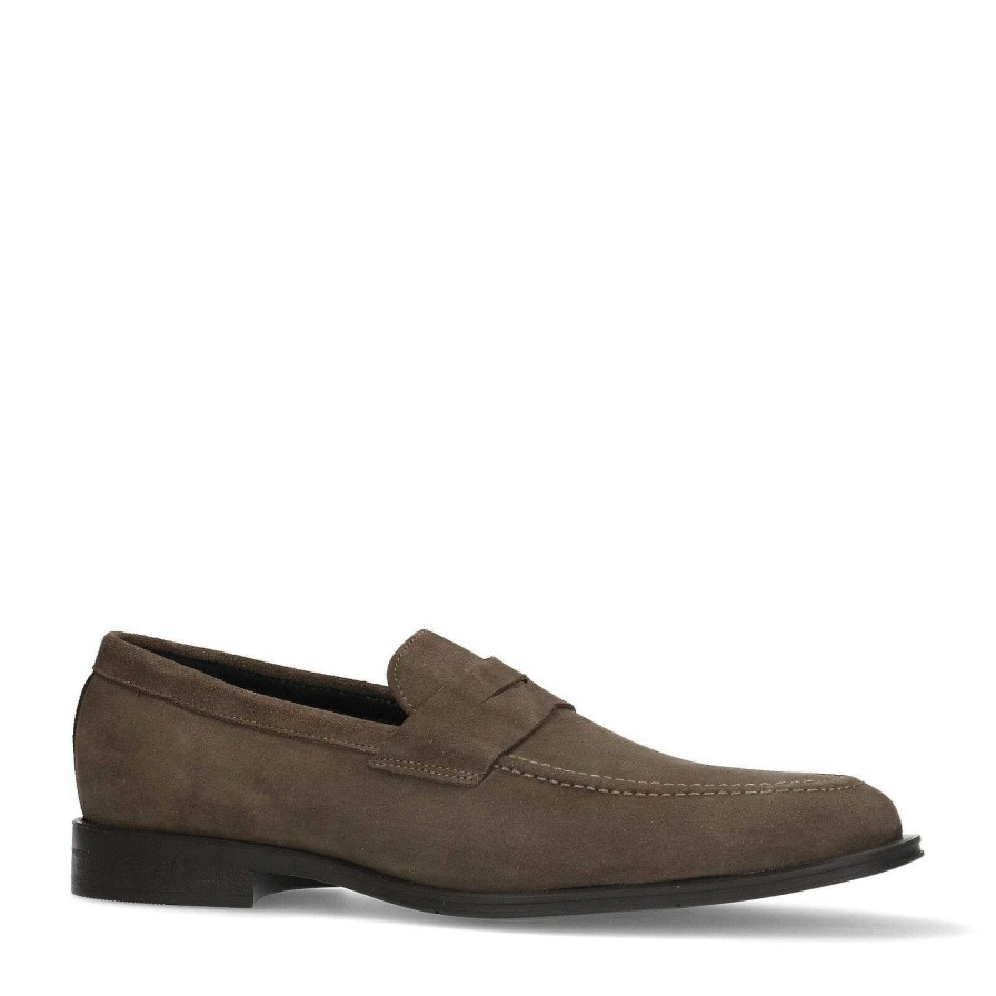 Sacha Classic Suede Loafers - Taupe