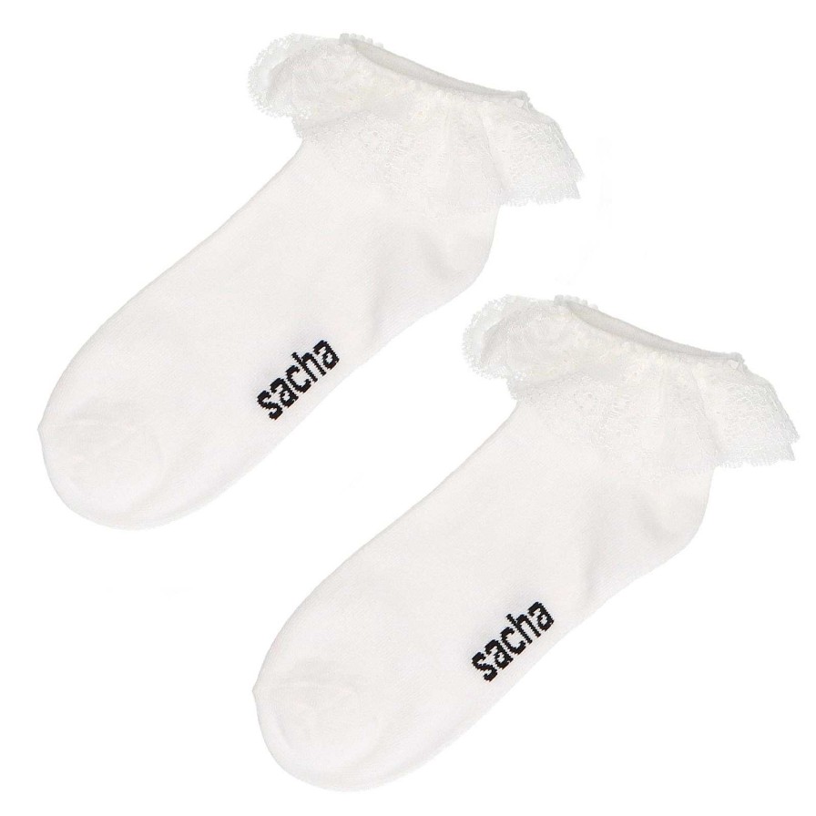 Sacha Ruffled Socks - White