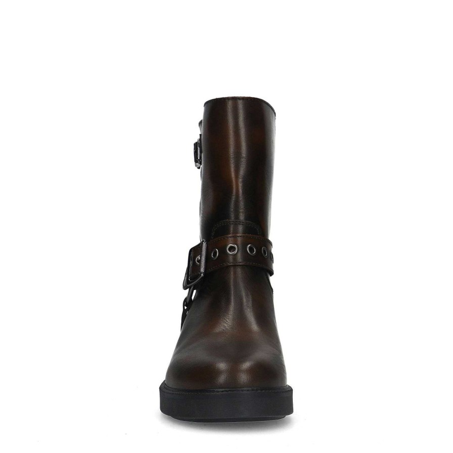 Sacha Biker Boots - Brown Delave