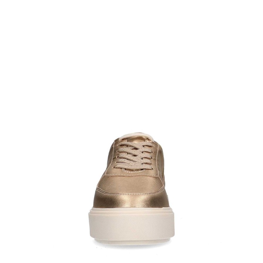 Sacha Metallic Leather Sneakers - Gold