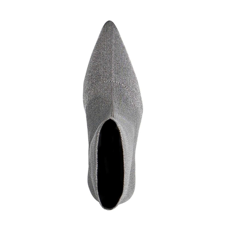 Sacha Stiletto Heel Sock Boots - Silver