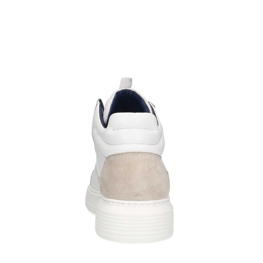 Sacha High Top Leather Sneakers - White