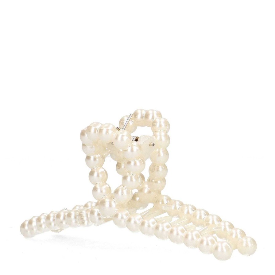 Sacha Hair Clip With Pearls - White