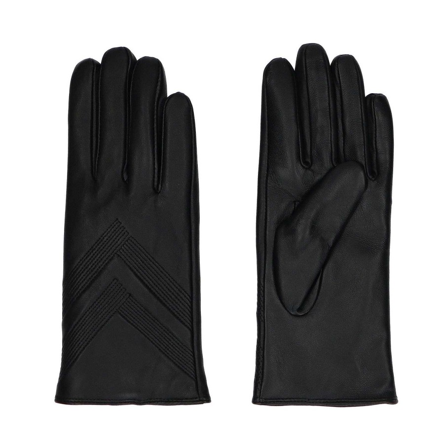 Sacha Leather Gloves - Black