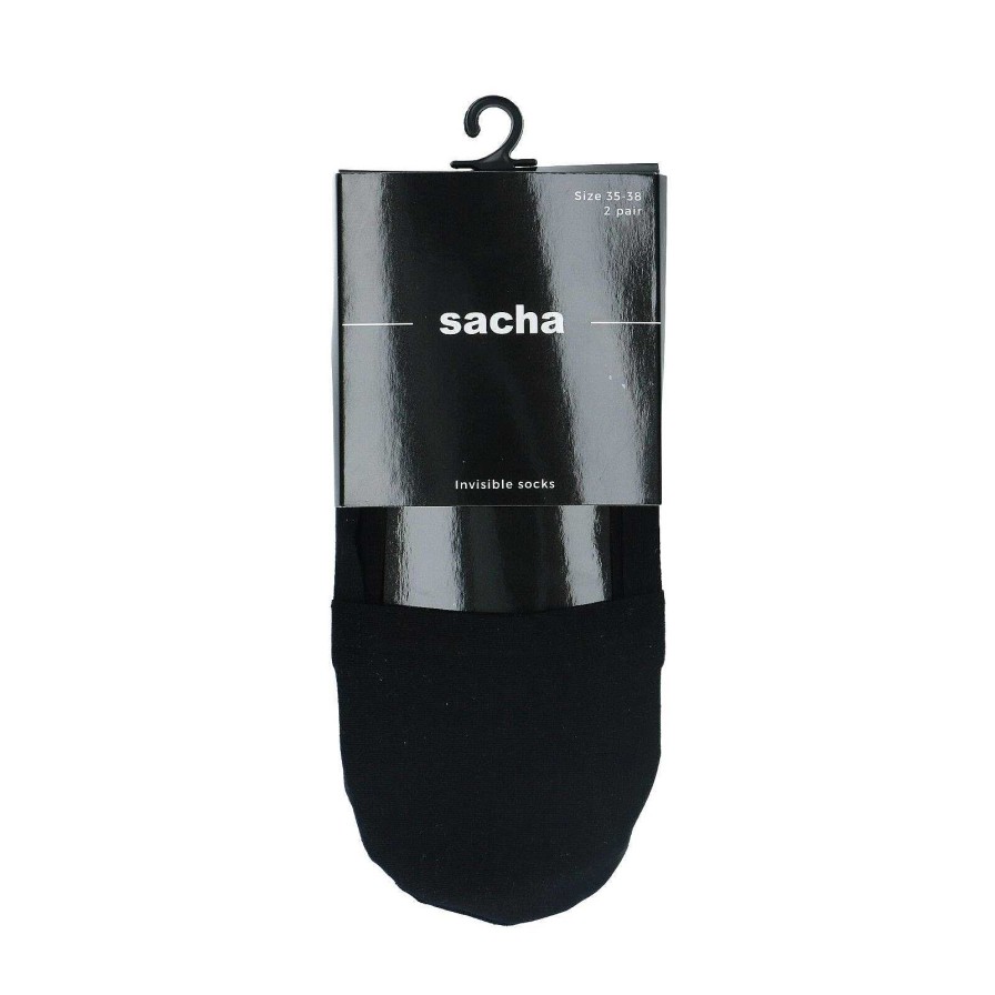 Sacha Invisible Socks 2 Pairs - Black