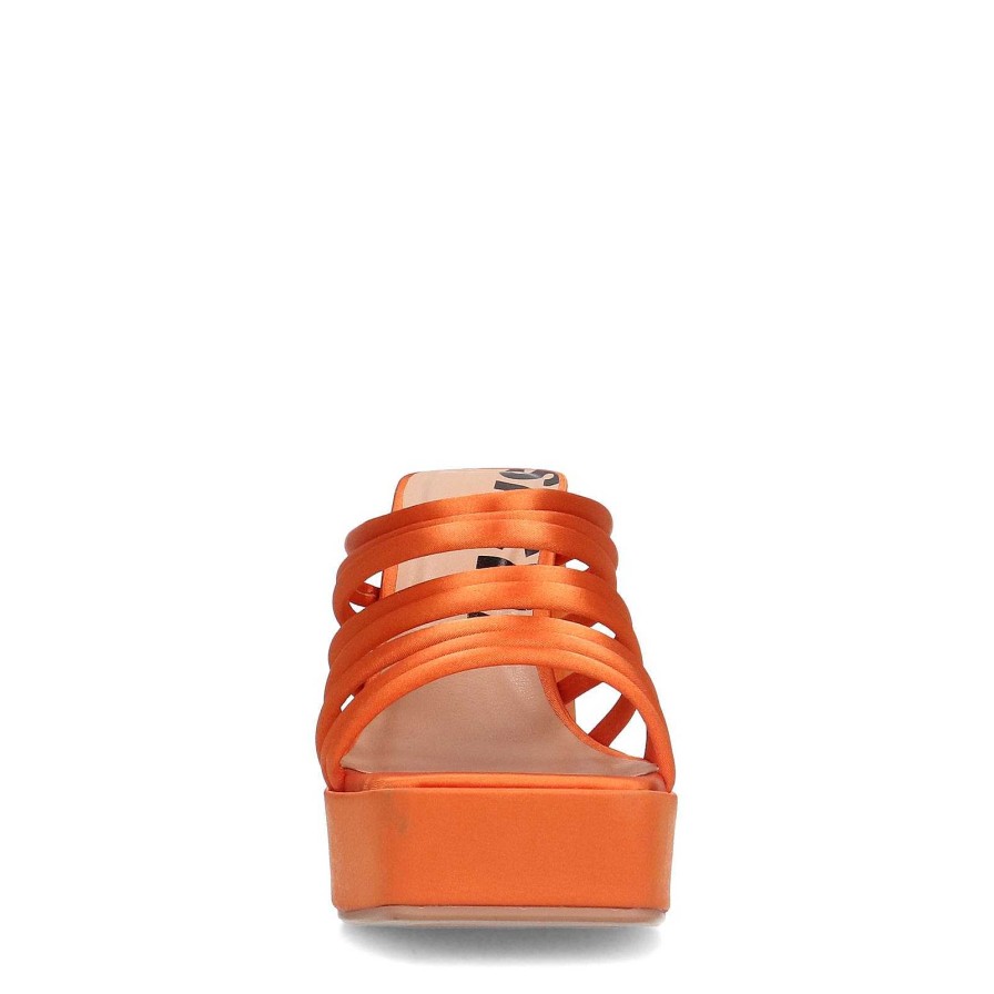 Sacha Satin Sandals With Platform - Orange