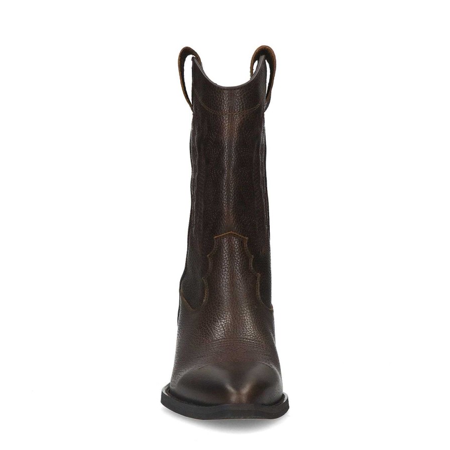 Sacha Leather Cowboy Boots - Brown