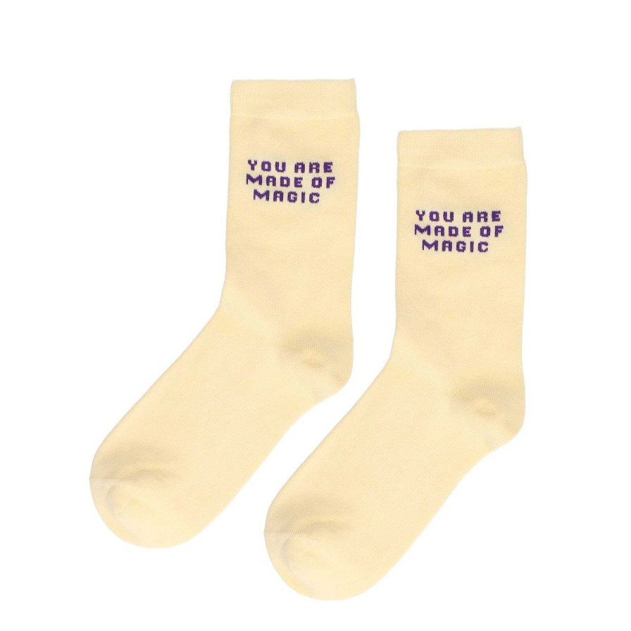 Sacha Socks With Text - Yellow