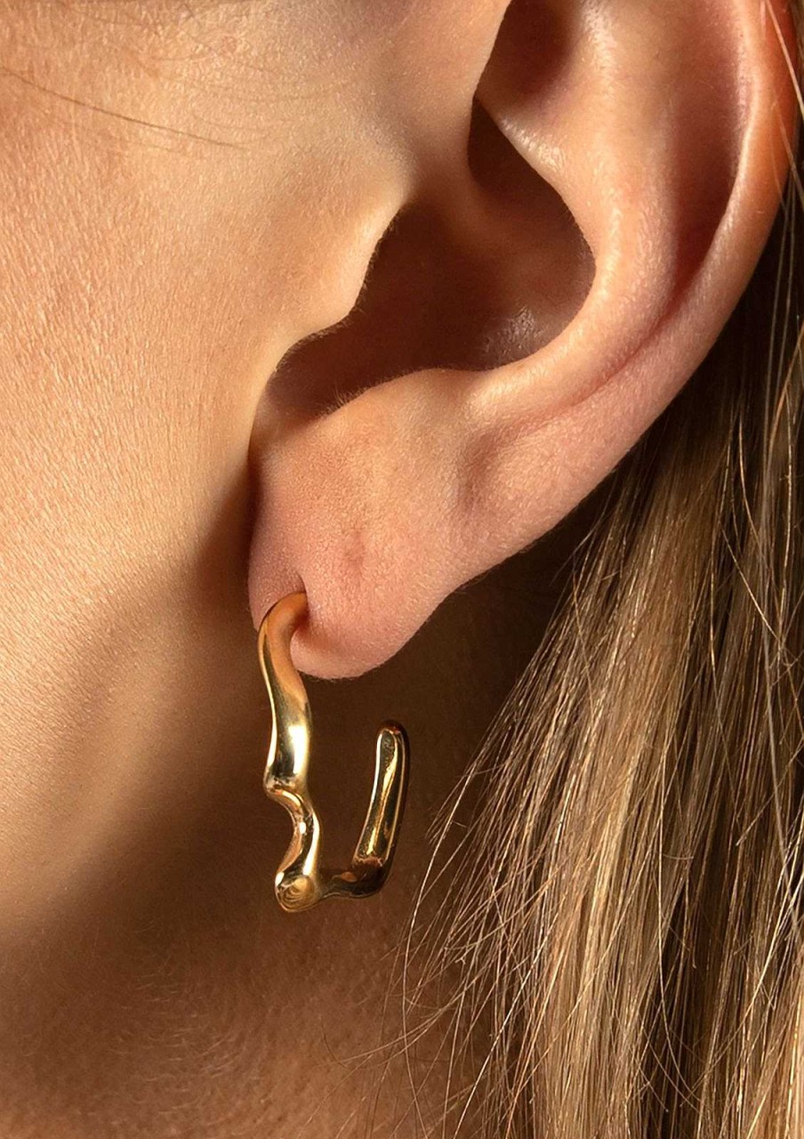 Sacha Twisted Hoop Earrings - Gold