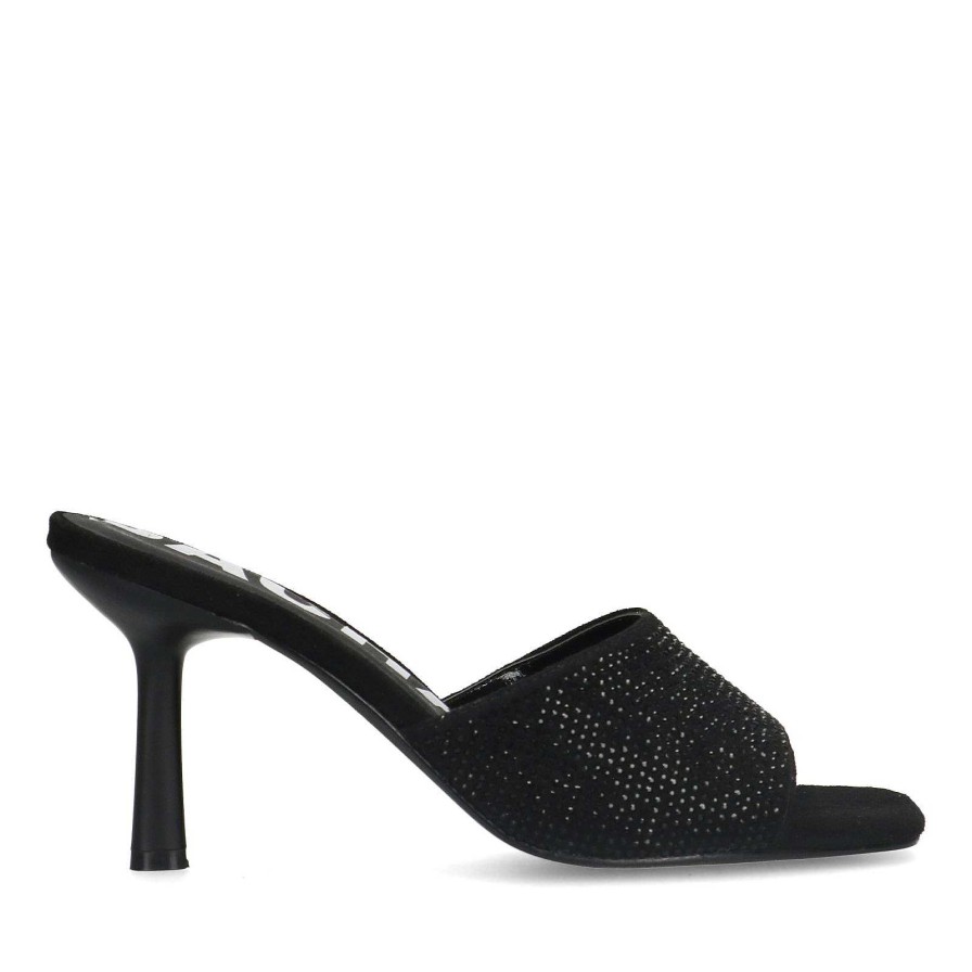 Sacha Mules With Rhinestones - Black