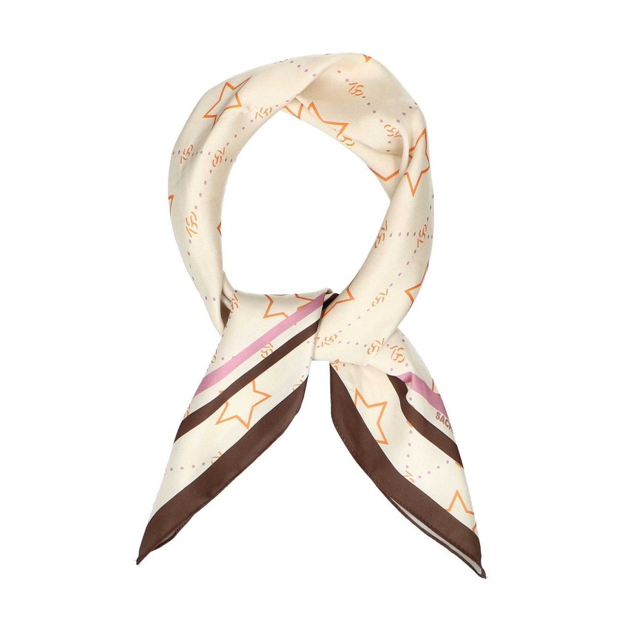 Sacha Scarf With Print - Off-White