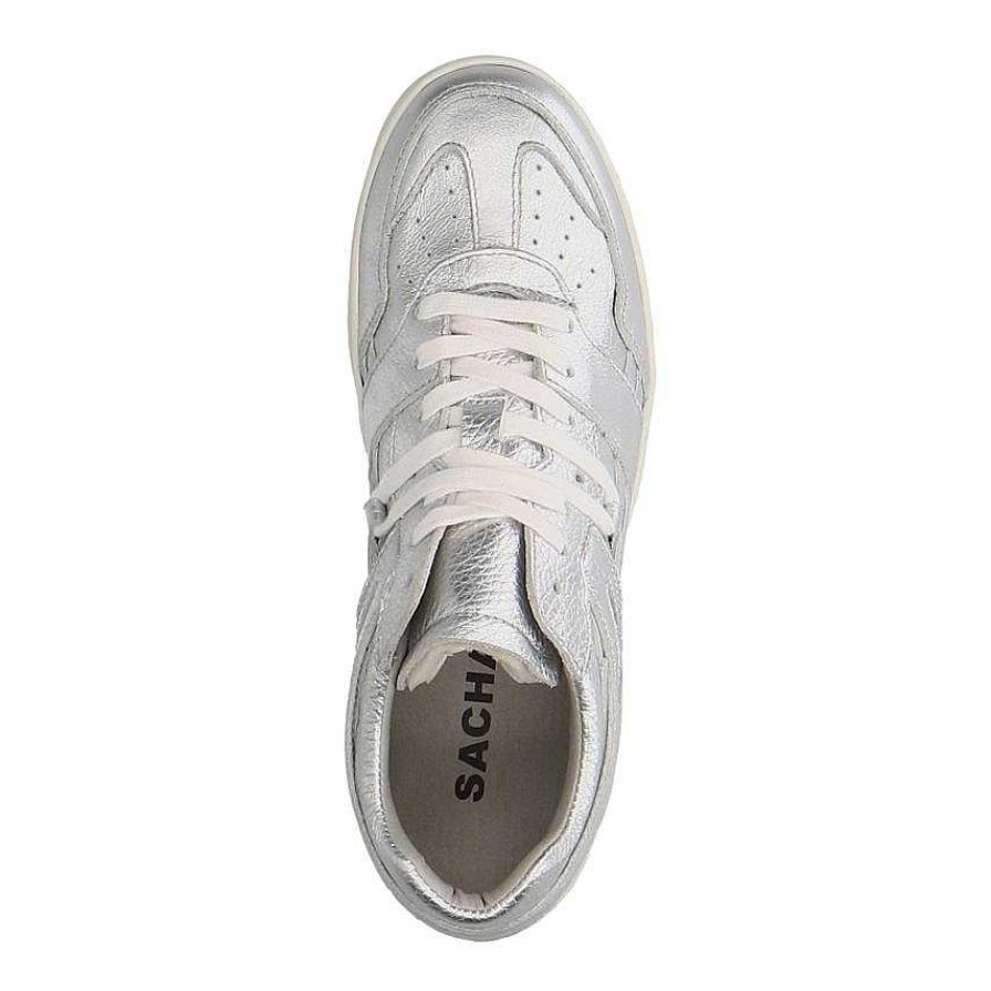 Sacha Leather Sneakers - Silver