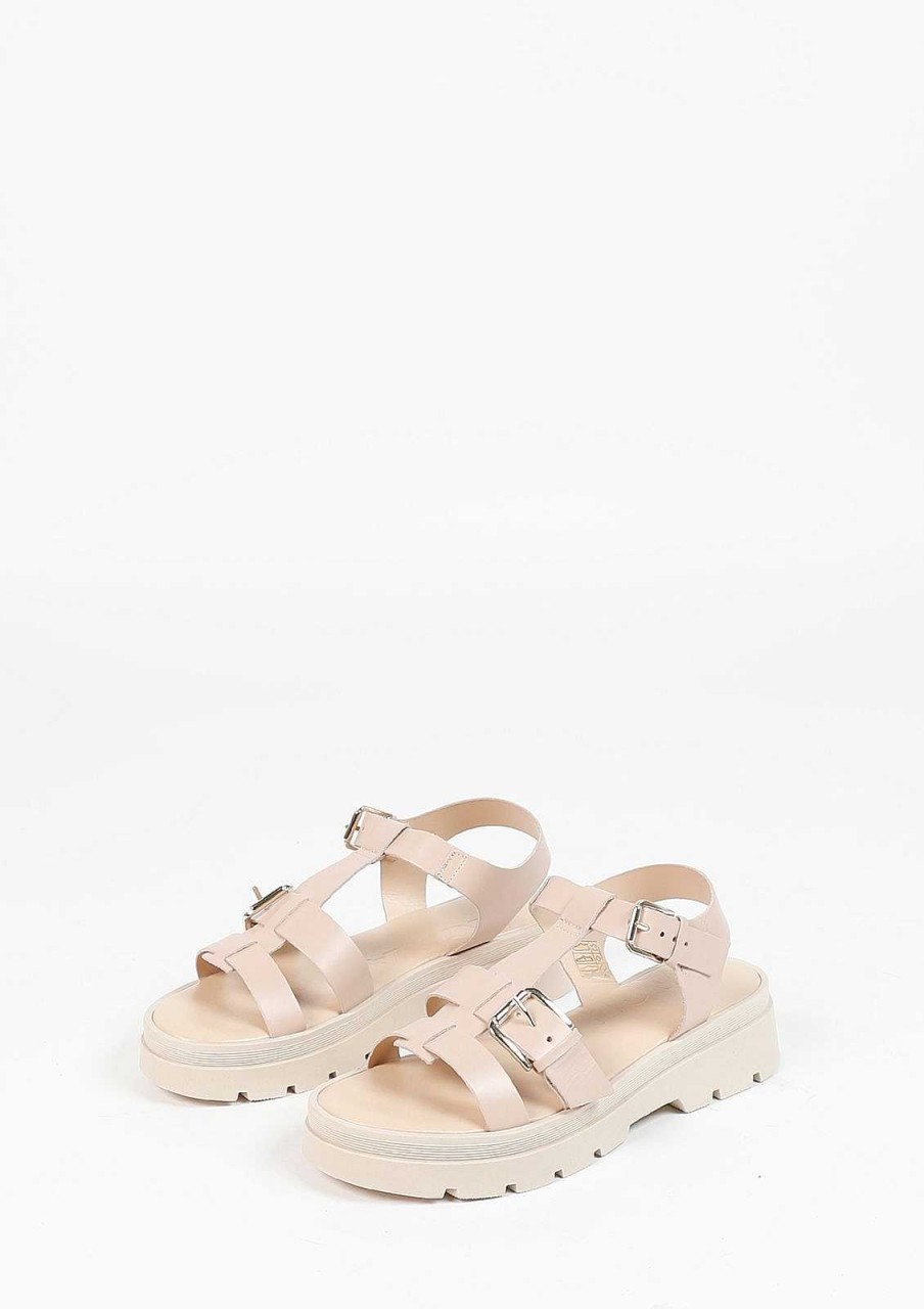 Sacha Leather Platform Sandals - Off White