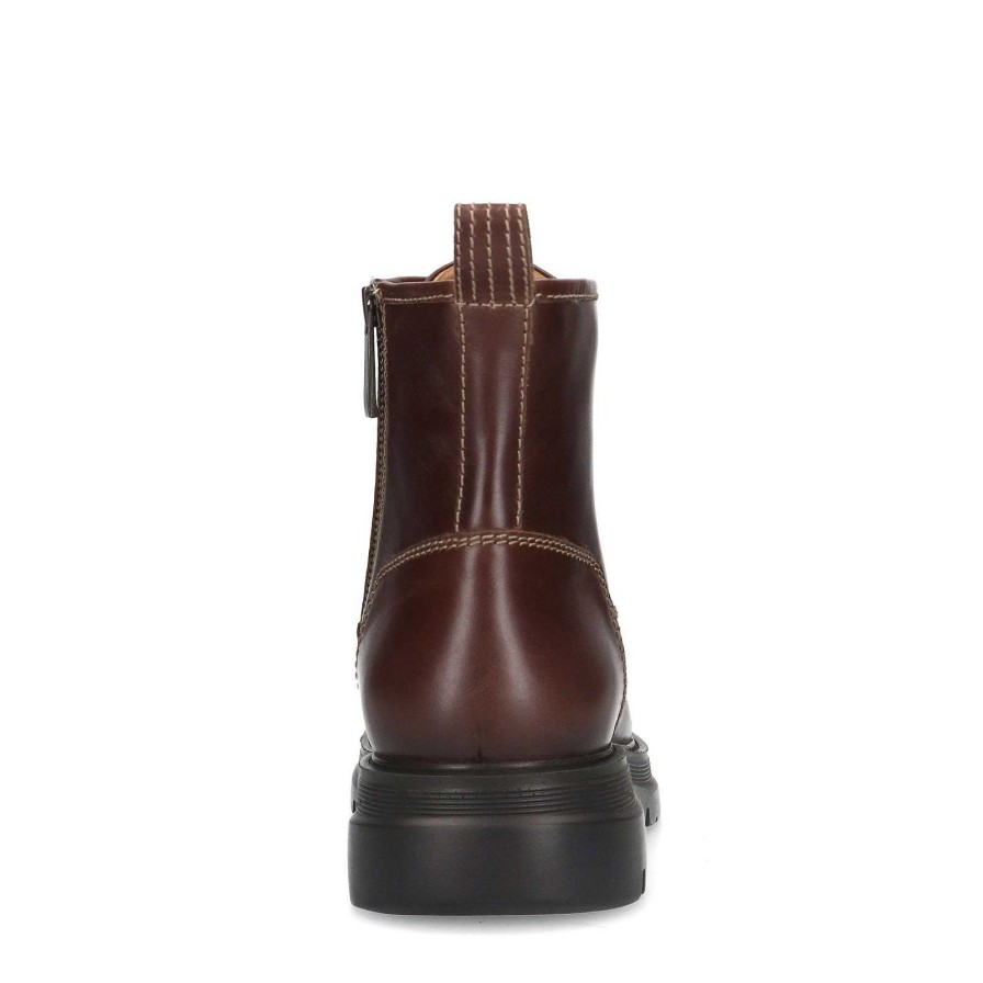 Sacha Lace-Up Leather Boots - Burgundy