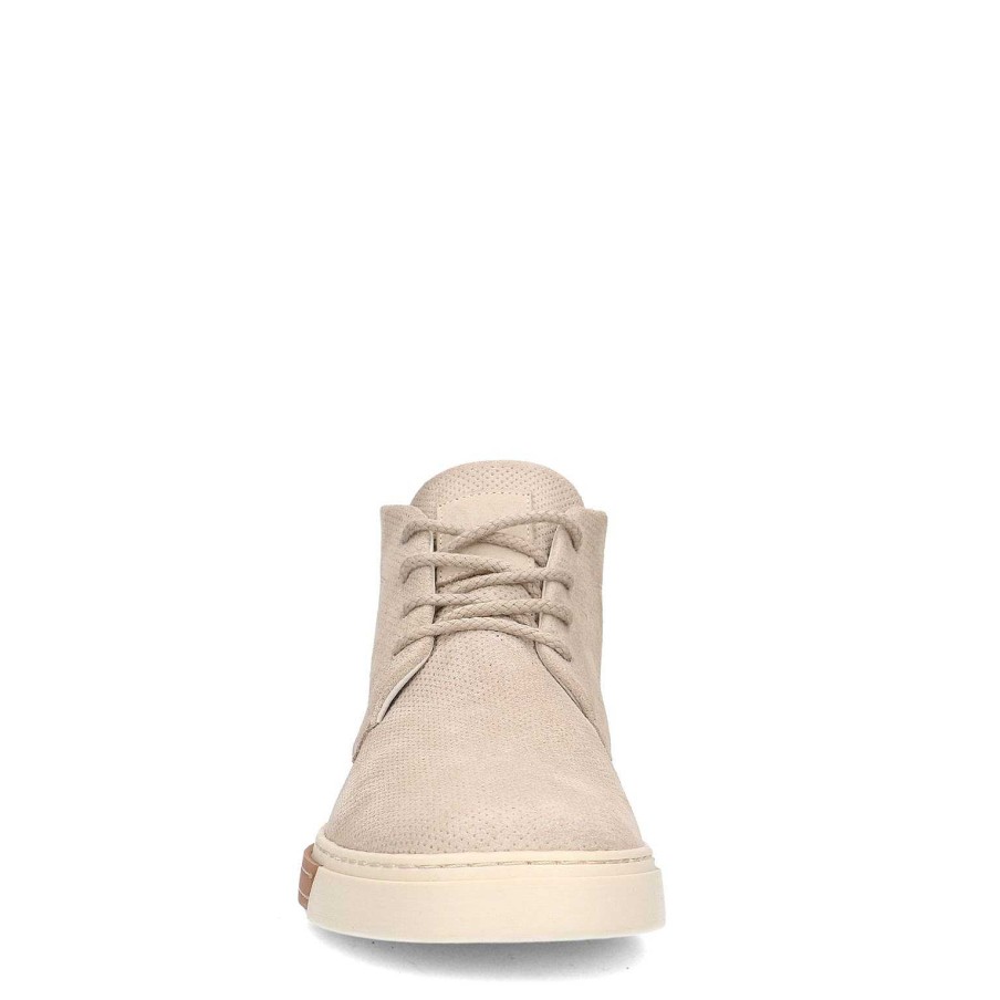 Sacha High Top Leather Sneakers - Beige