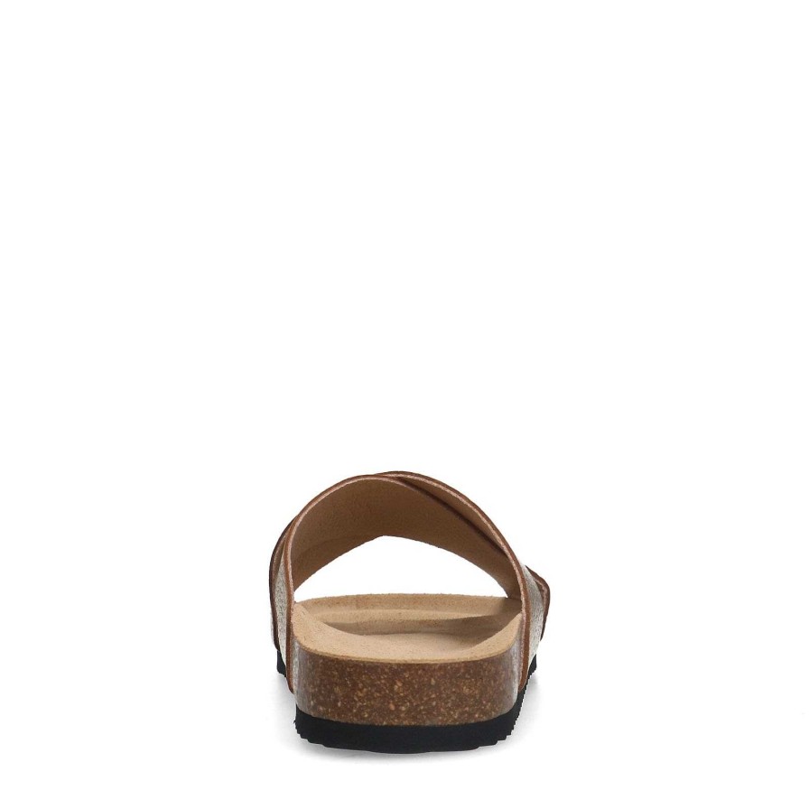 Sacha Leather Slides - Gold