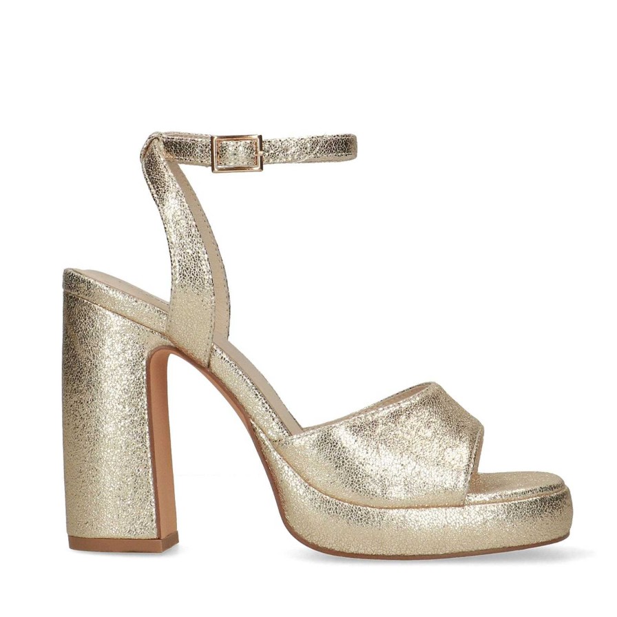 Sacha Heeled Sandals With Platform - Gold