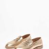 Sacha Leather Penny Loafers - Gold