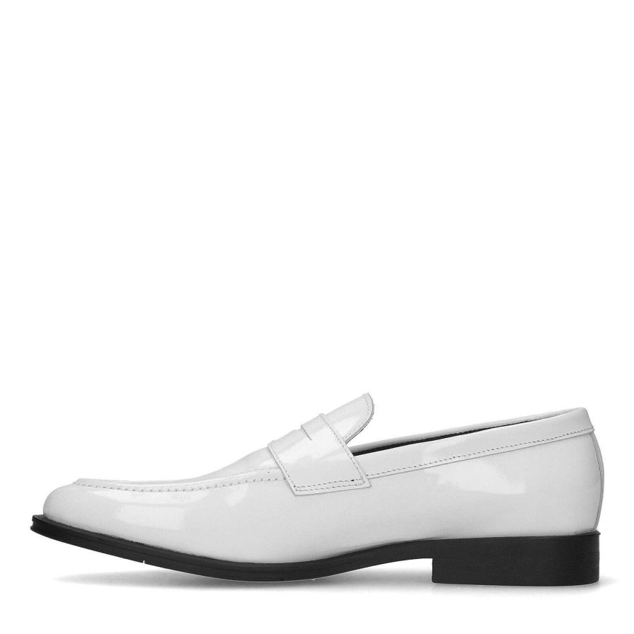 Sacha Leather Penny Loafers - White