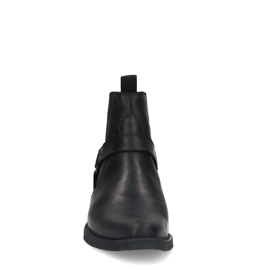 Sacha Leather Cowboy Boots - Black