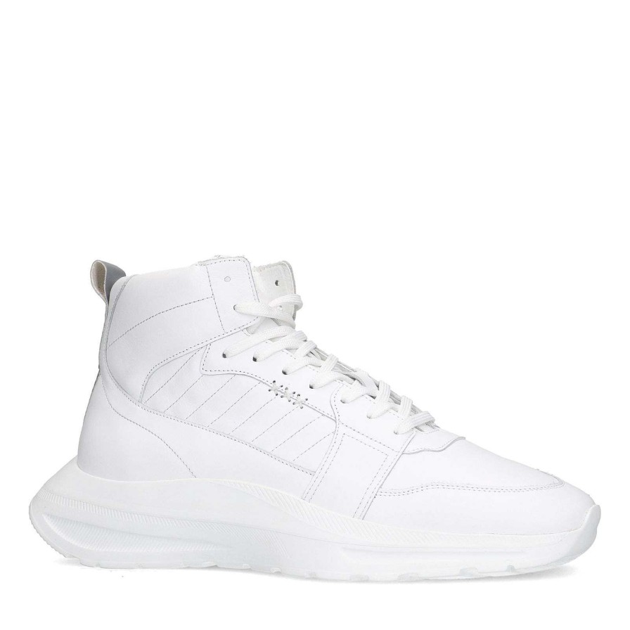 Sacha High Top Leather Sneakers - White