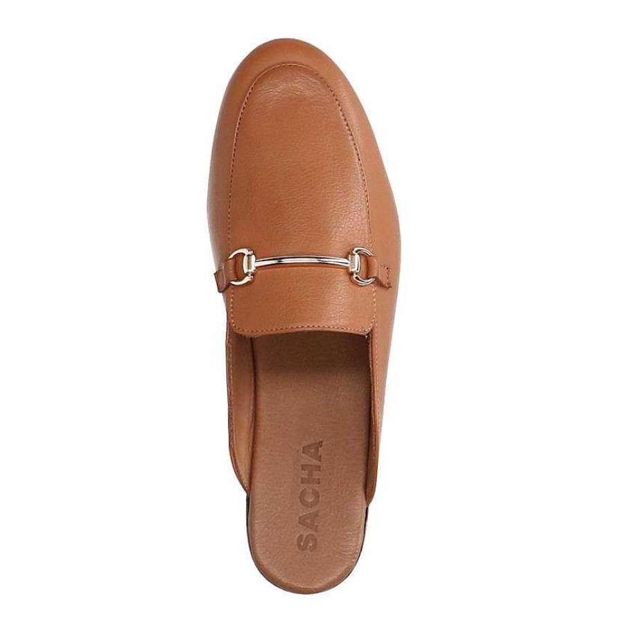 Sacha Leather Slip-On Loafers - Brown