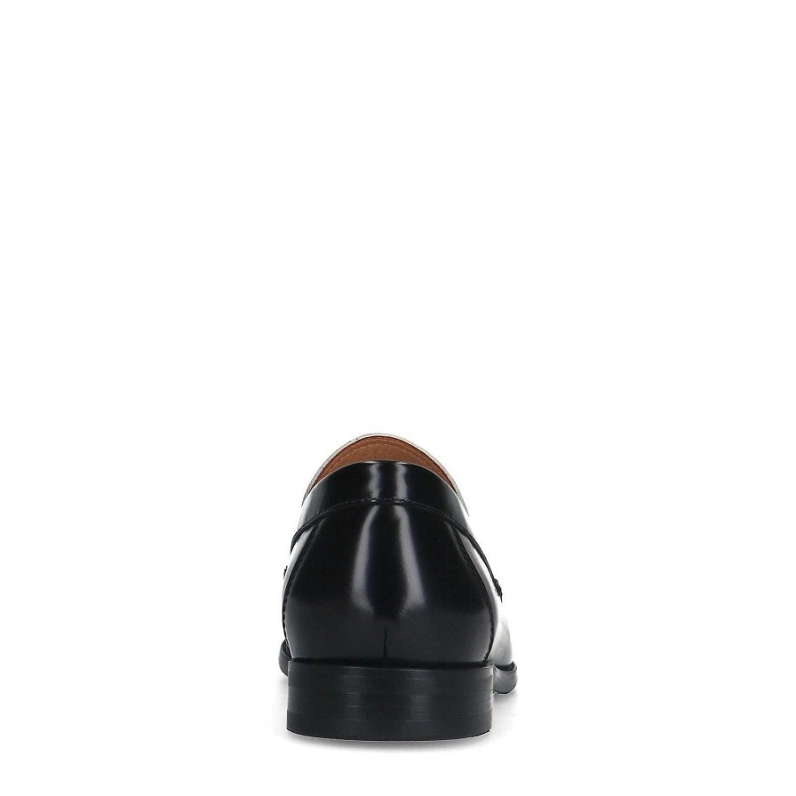 Sacha Leather Penny Loafers - Black