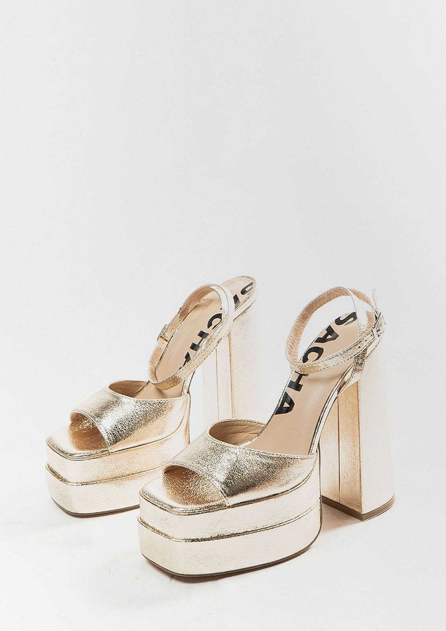 Sacha Heeled Pumps With Platform - Gold