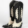 Sacha Leather Cowboy Boots With Details - Black